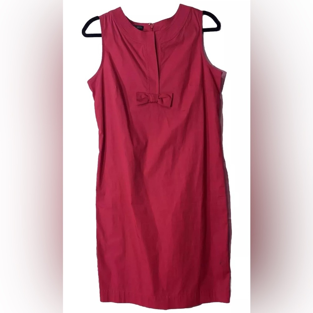 Talbots Women’s Red Bow Sleeveless Sheath Dress Size 8p
